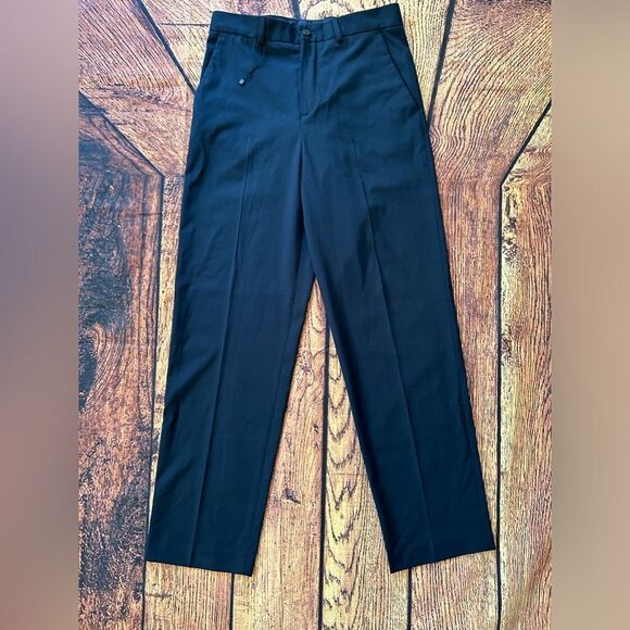 Zara Basic Collection Pants Womens Navy Blue Flat Front Cuffed Hem Trousers - Picture 15 of 15